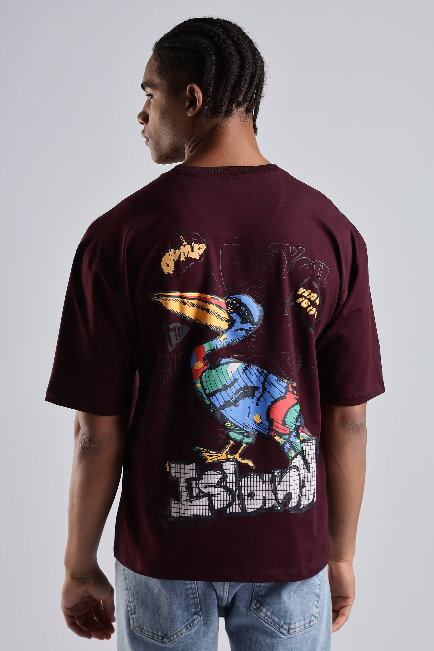 Printed Maroon T-Shirt : Trendy Graphic Styles